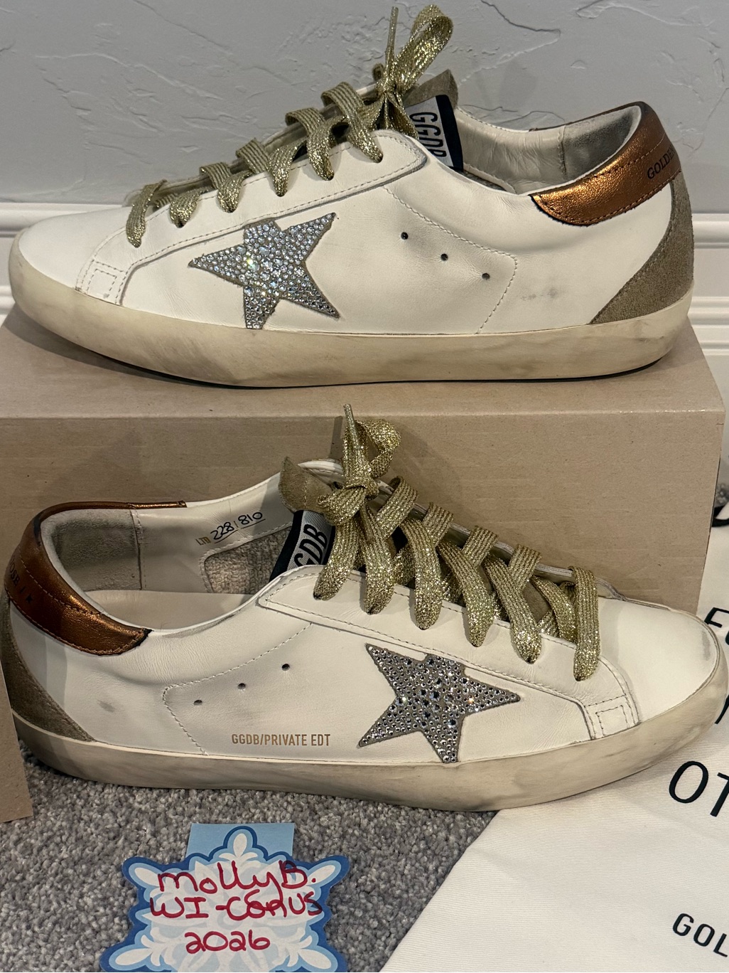 Golden Goose Super Star Nordstrom/Swarovski White Sneakers